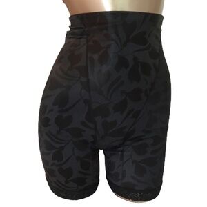 HIGH Waist Vintage Vanity Fair Black Floral Embossed Panty Shaper Girdle